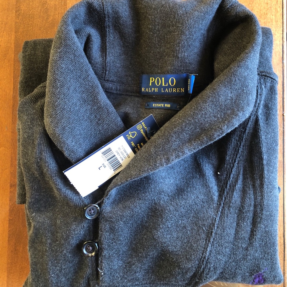 Ralph Lauren Men’s Shawl Neck Estate Rib Sweater